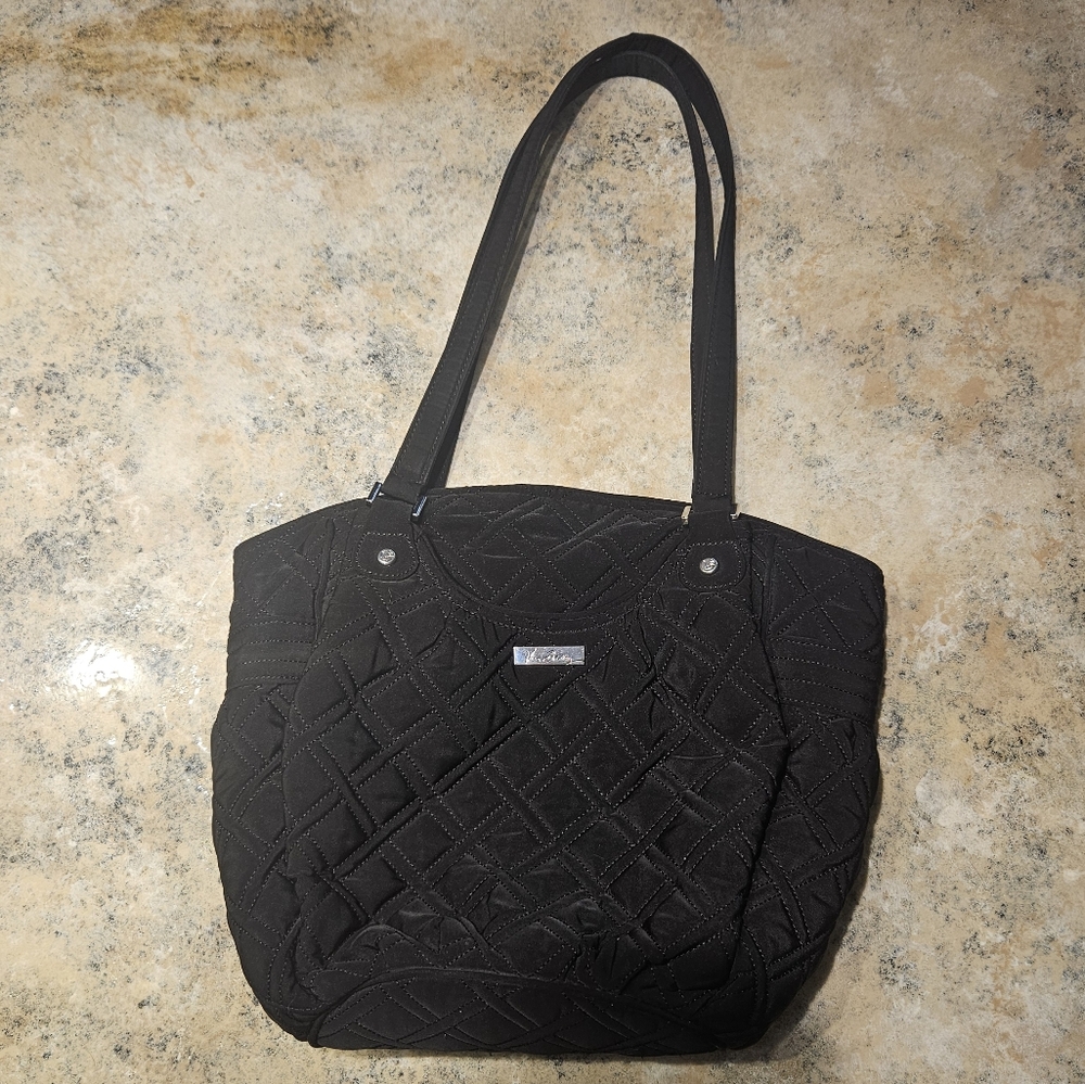 Black Quilted Tote Bag
